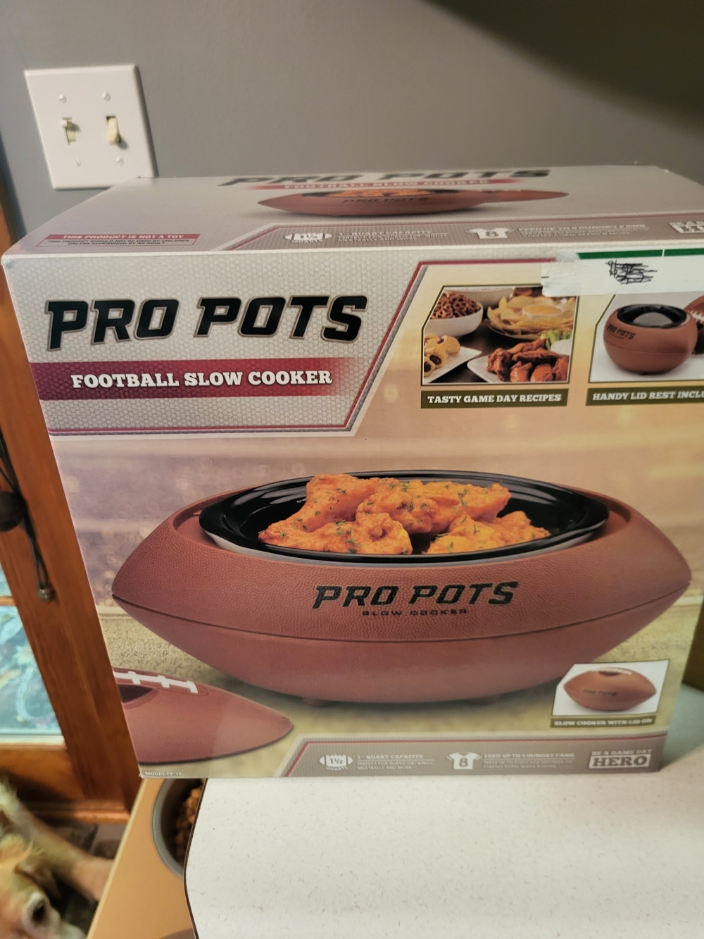 Pro Pots Football Slow Cooker - Brown Football Design
